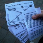 Białystok: Akcja ulotkowa przeciwko chaosowi związanemu z wprowadzeniem e- kart
